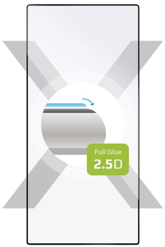 FIXED Ochranné tvrdené sklo pre Samsung Galaxy S24 Ultra, lepenie cez celý displej, čierne FIXGFA-1258-BK